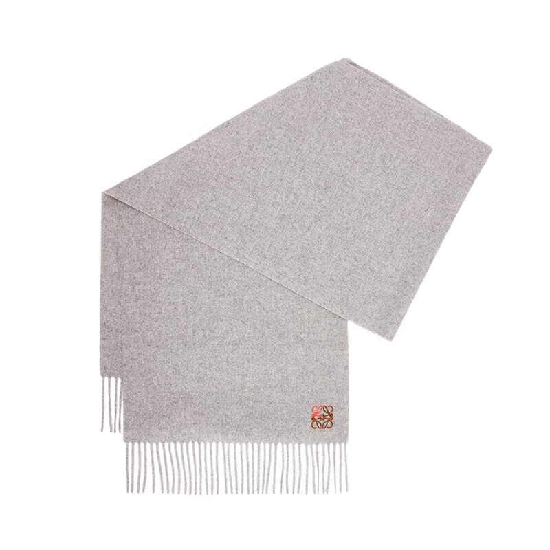 商品Loewe|罗意威（LOEWE）男女通用羊绒标志刺绣流苏围巾,价格¥3448,第3张图片详细描述
