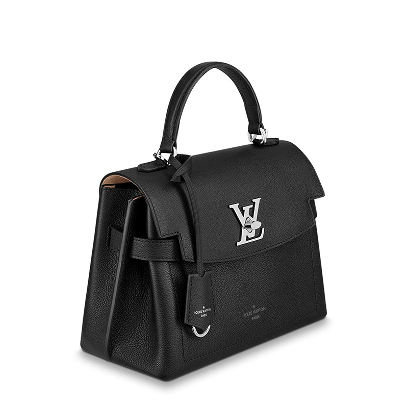 商品Louis Vuitton|预售10天 Louis Vuitton/路易威登 经典款LOCKME EVER BB系列 女士黑色小牛皮银扣配可拆卸肩带单肩斜挎手提包M53937,价格¥22789,第3张图片详细描述