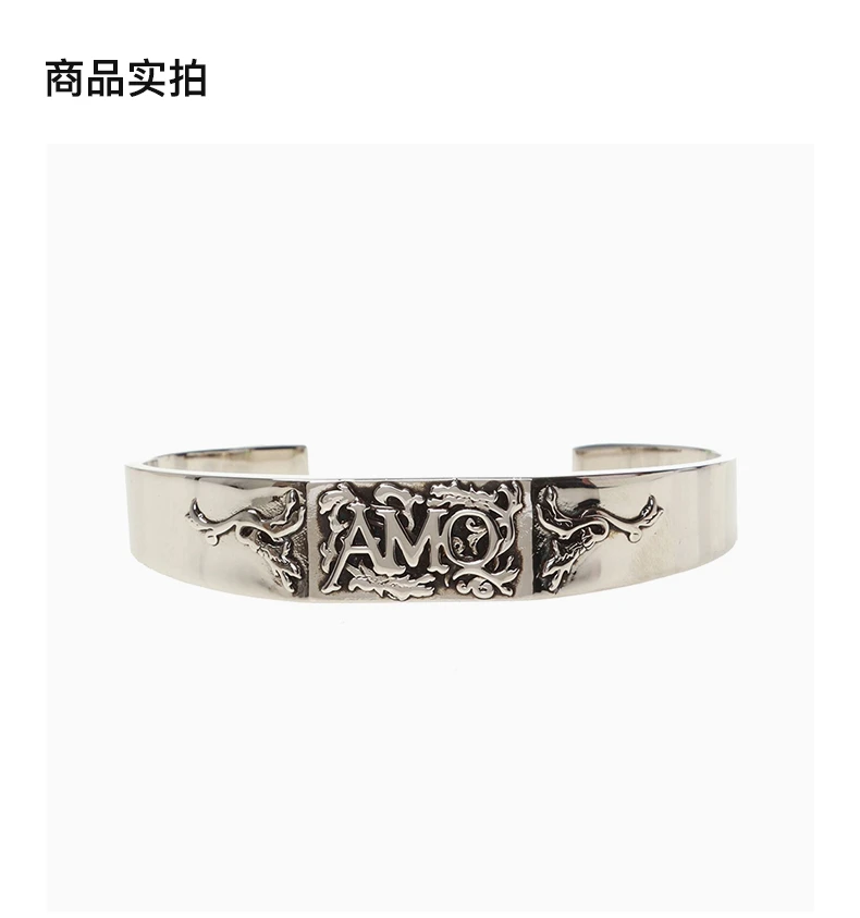 商品Alexander McQueen|ALEXANDER MCQUEEN 银色男士手镯 607134-J160Y-0446,价格¥1861,第2张图片详细描述