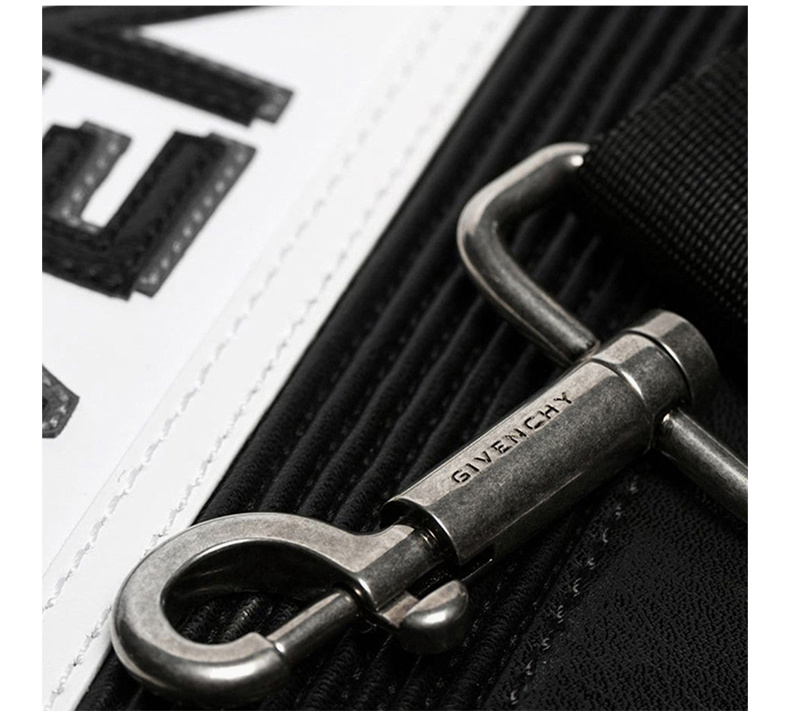 商品[国内直发] Givenchy|Givenchy 纪梵希 男士黑色/白色牛皮LOGO印花斜挎包单肩包 BK504YK0LP-004,价格¥8031,第8张图片详细描述