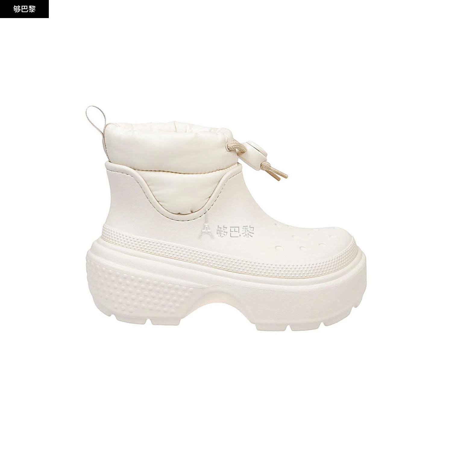 商品Crocs|【特惠8.9折】【预售】 2023秋冬 女士 短靴 靴子 2721423  CR209324STOMPPUFFSTUCCO ,价格¥1952,第2张图片详细描述