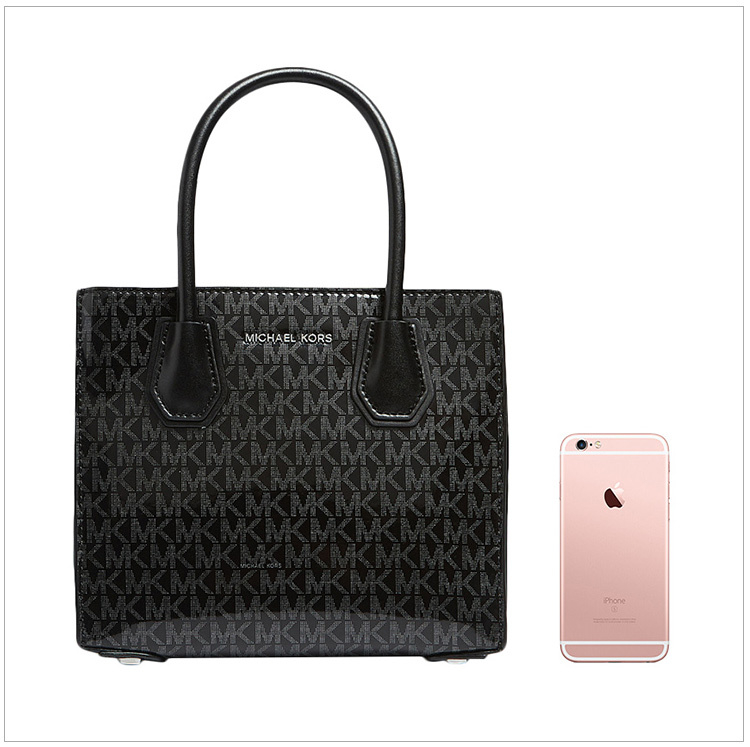 商品Michael Kors|Michael Kors 迈克高仕 女士深灰色PVC单肩包斜挎包 30H8SM9T3B-BLACKSILVER,价格¥820,第10张图片详细描述