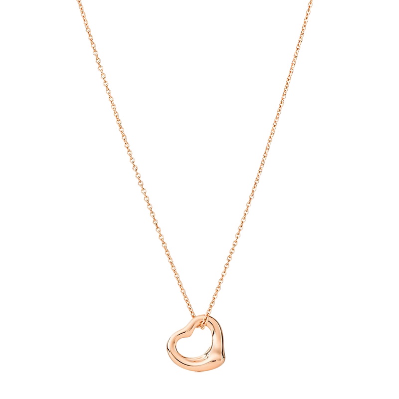 商品Tiffany & Co.|  Tiffany & Co./蒂芙尼 22春夏新款Elsa Peretti系列 18K金玫瑰金镂空心形11毫米宽吊坠项链GRP11361,价格¥9631,第2张图片详细描述