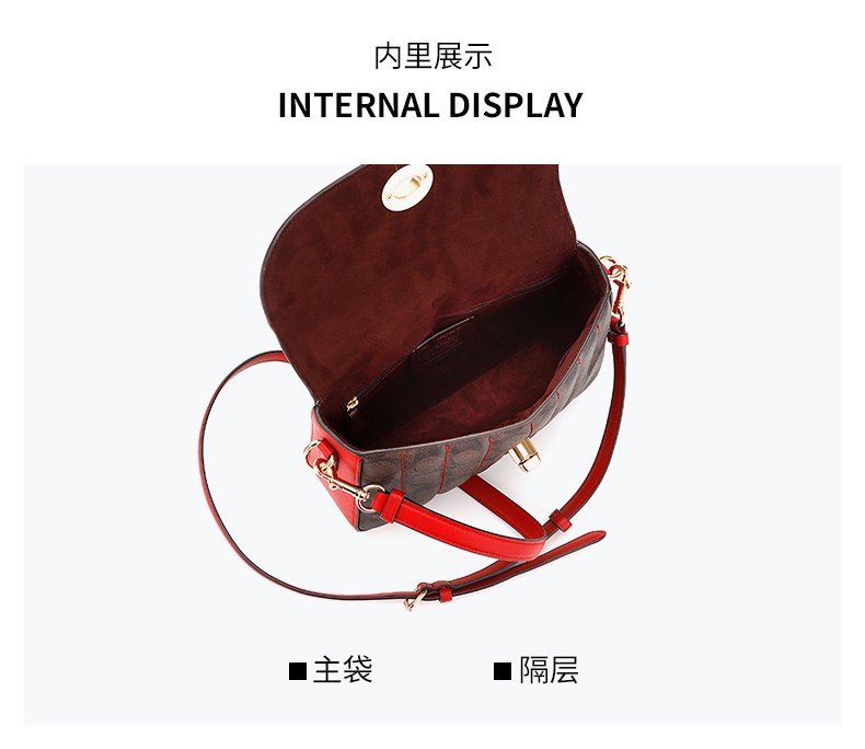 商品[国内直发] Coach|【清仓价】蔻驰女包女士中号单肩手提斜挎包涂层帆布配牛皮 C5645 IMRVQ,价格¥1102,第11张图片详细描述