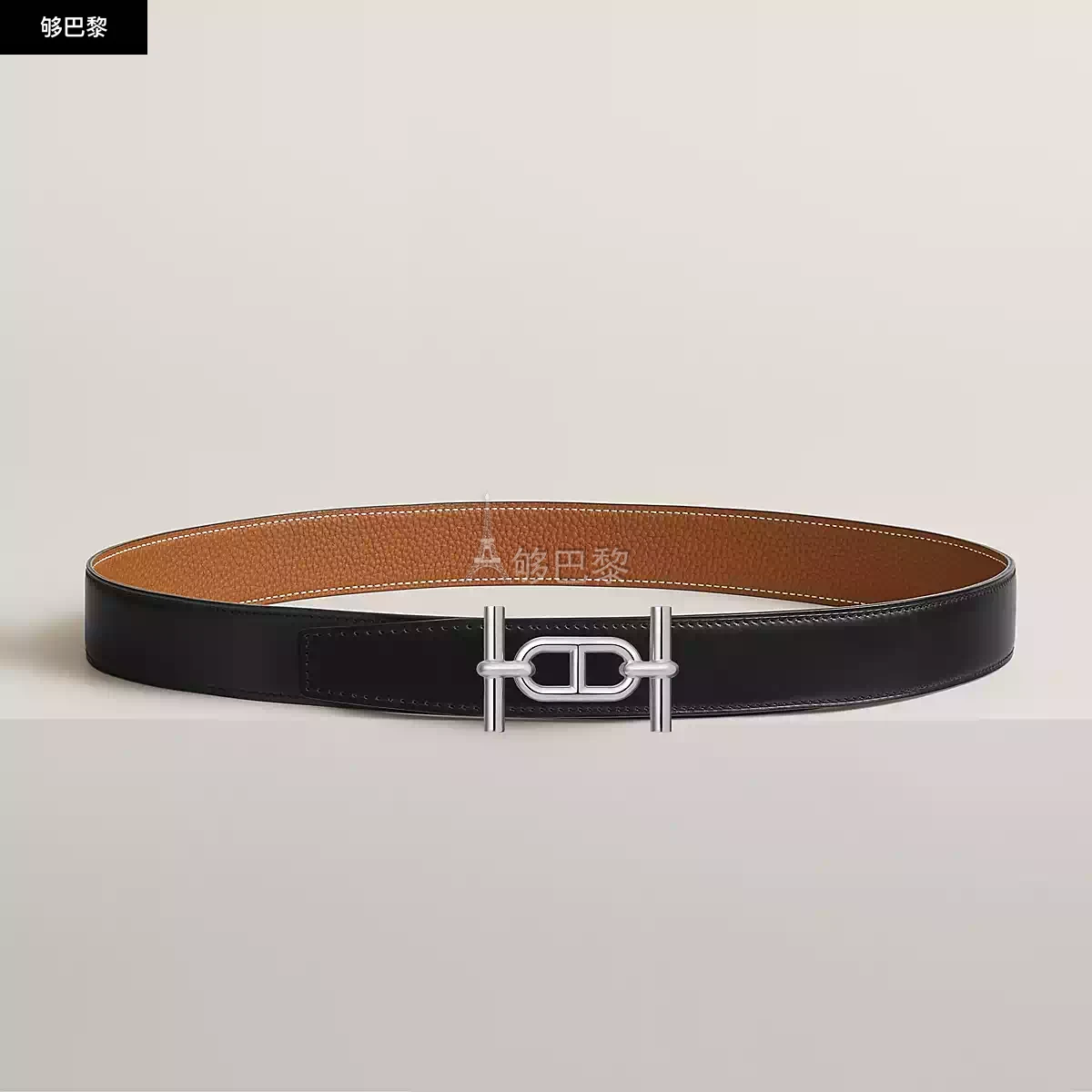 商品Hermes|【预售】 爱马仕 25春夏 男士 腰带 Boucle de ceinture Ancre & Cuir de ceinture réversible 32 mm H011667UK05 | H073967CAAA ,价格¥8097,第3张图片详细描述