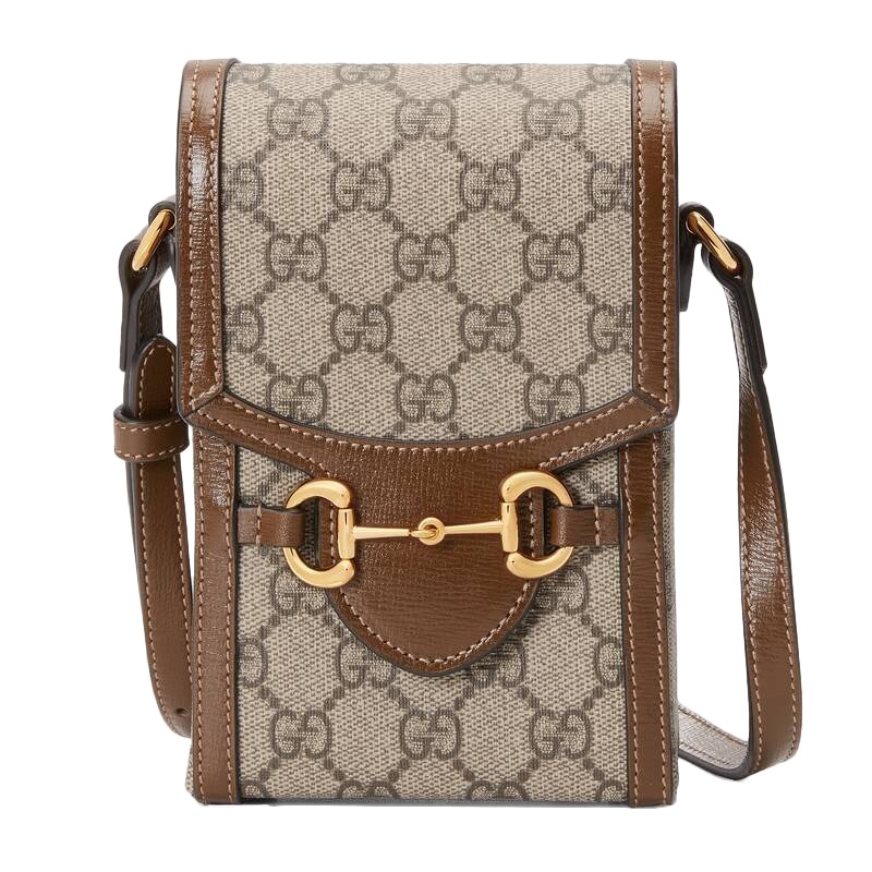 商品Gucci|GUCCI/古驰 Gucci 1955系列 男女通用GG帆布配皮革饰边金色马衔扣细节迷你手提单肩包 ,价格¥7893,第2张图片详细描述