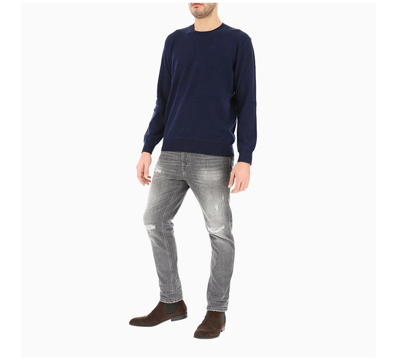 商品Zegna|ZEGNA 男士深蓝色羊绒混纺圆领毛衣 VTH10-ZZ110-B09,价格¥1945,第8张图片详细描述
