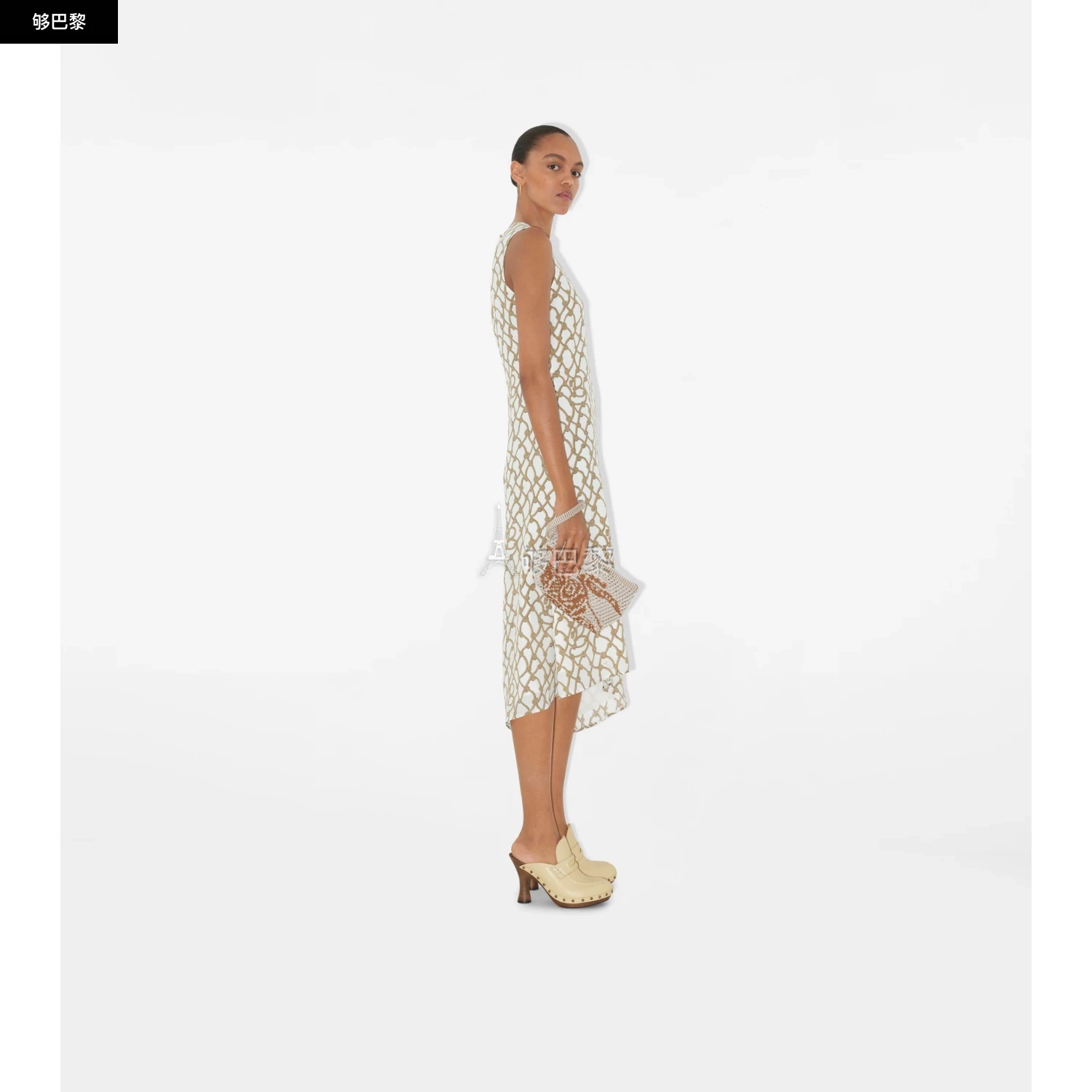 商品Burberry|【预售】 巴宝莉 25春夏 女士 连衣裙 扭结印花丝质连衣裙 81070301 ,价格¥14255,第5张图片详细描述