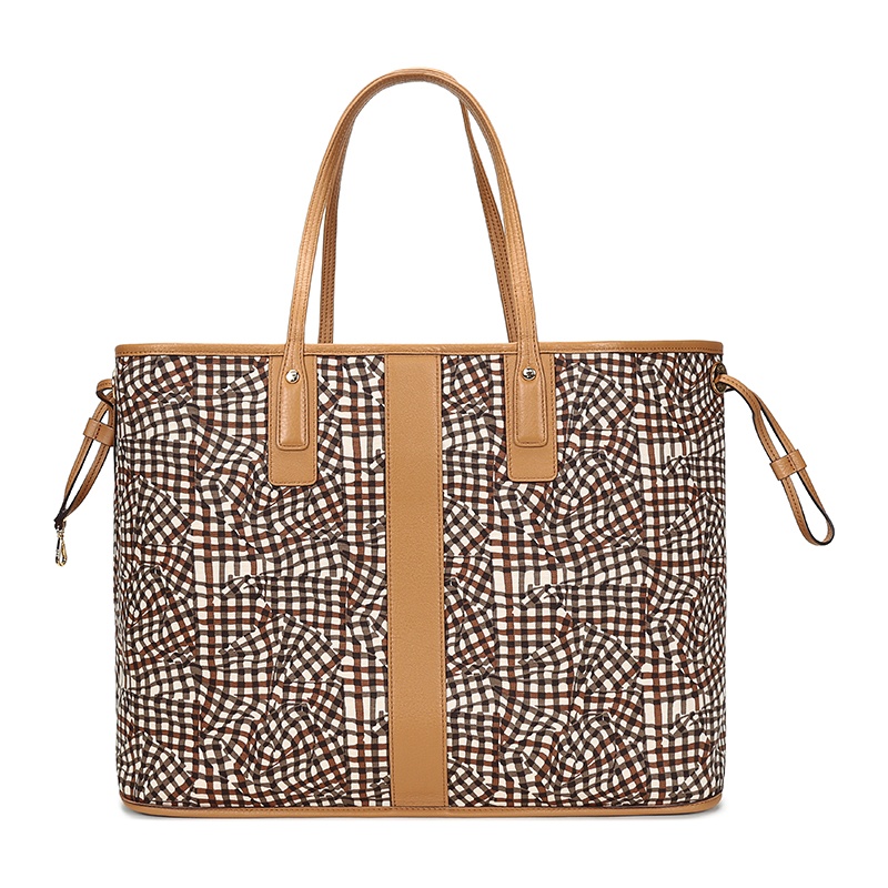 商品[国内直发] MCM|MCM Liz Visetos 老花满印 帆布 子母包托特包Tote包购物袋单肩包手提包 女款 干邑色/黑色,价格¥2950,第5张图片详细描述