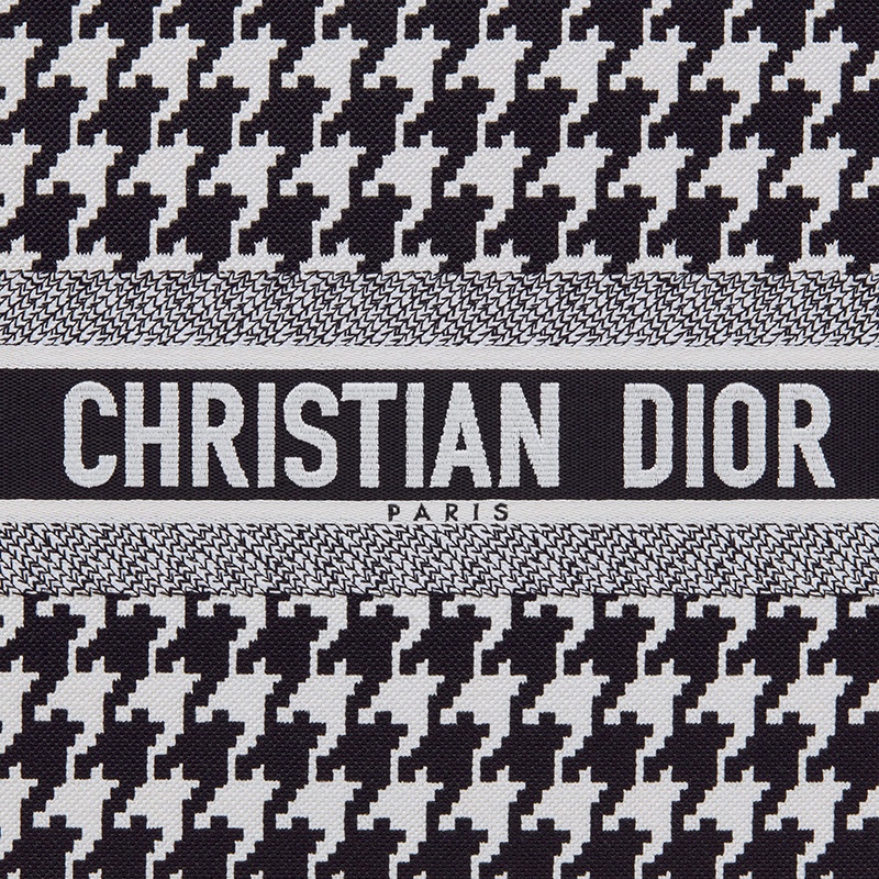 商品Dior|【包税】DIOR/迪奥 BOOK TOTE系列 女士小号黑色千鸟格纹刺绣手提托特包M1296ZTQT_M911,价格¥21644,第5张图片详细描述