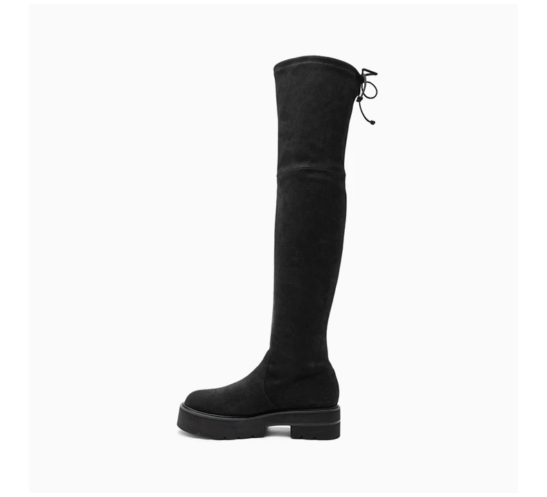 商品Stuart Weitzman|STUART WEITZMAN 黑色女士过膝长靴 LOWLAND-ULTRAL-SUEDE-BLACK,价格¥2578,第5张图片详细描述