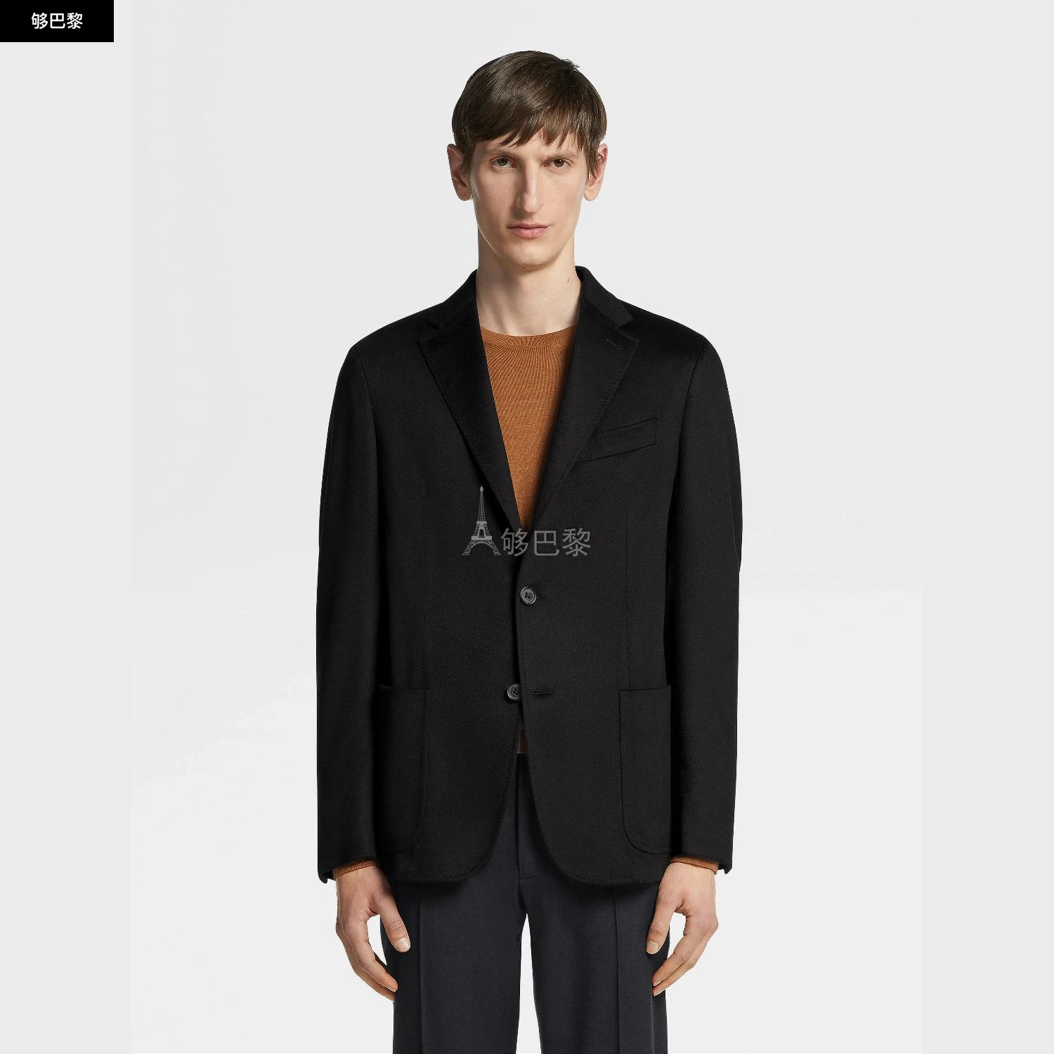 商品Zegna|【预售】 杰尼亚 24秋冬 男士 西服外套 Black Oasi Cashmere Shirt Jacket UAC46-SDF-200,价格¥43358,第6张图片详细描述
