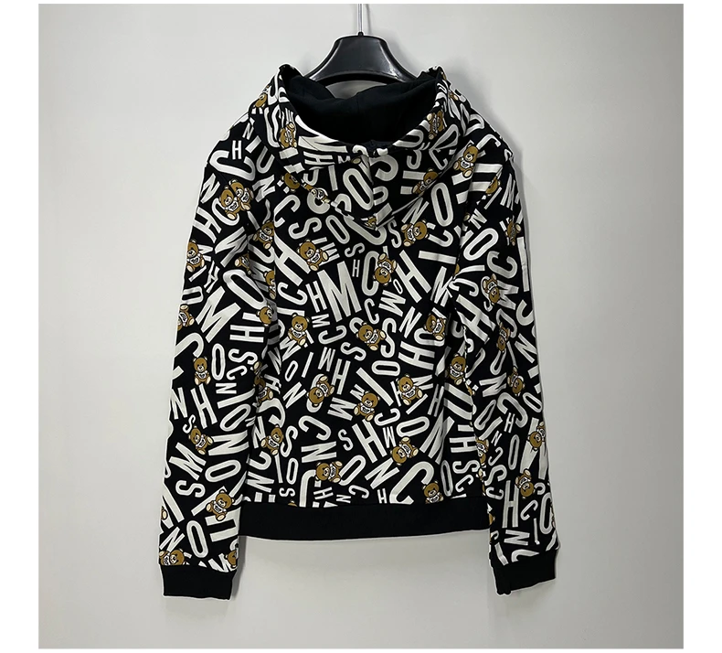 商品Moschino|MOSCHINO 女士黑色棉质连帽卫衣 ZT1719-9005-1555,价格¥742,第5张图片详细描述