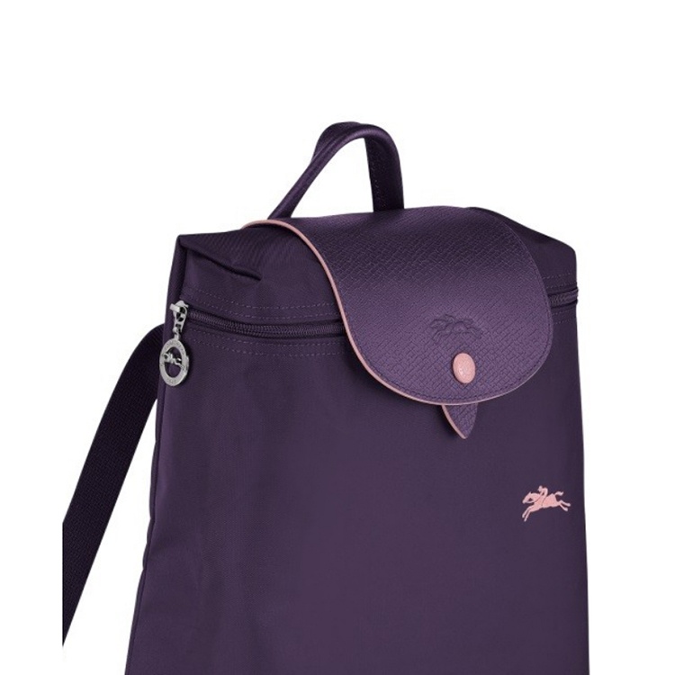 商品Longchamp|LONGCHAMP 珑骧 女士织物可折叠女包双肩包包 葡萄紫  L1699619645,价格¥887,第4张图片详细描述