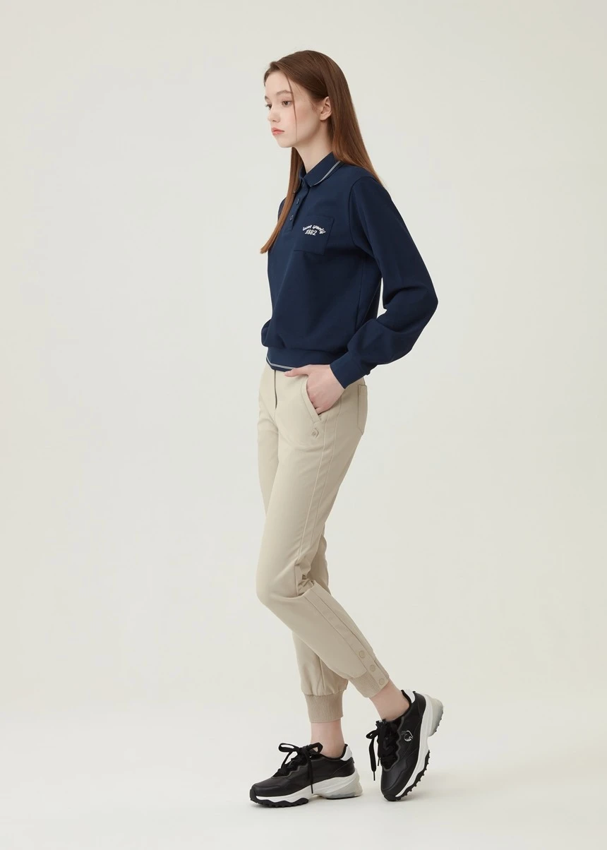 商品【预售商品15天发货】 LE COQ SPORTIF|高尔夫系列女性下摆设计 jogger 裤展现时尚气息 GO312LPT92-BEGE,价格¥725,第5张图片详细描述