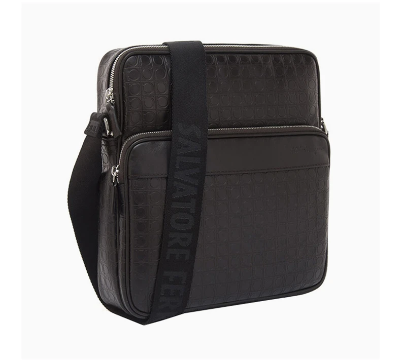 商品[国内直发] Salvatore Ferragamo|Salvatore Ferragamo 菲拉格慕 男士深咖色牛皮单肩斜挎包 24-9541-0556947,价格¥3763,第3张图片详细描述