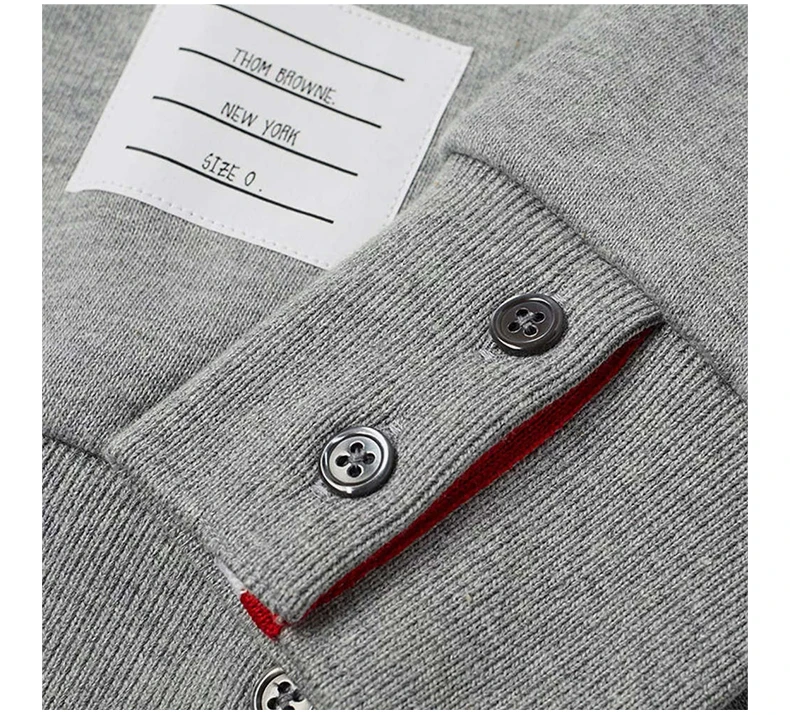 商品Thom Browne|THOM BROWNE 浅灰色男士卫衣/帽衫 MJT085A-03377-055,价格¥2952,第7张图片详细描述