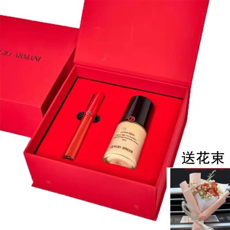 商品Giorgio Armani|阿玛尼红管唇釉#405#214口红粉底液礼盒礼袋装七夕情人节礼物送女友,价格¥628,第9张图片详细描述