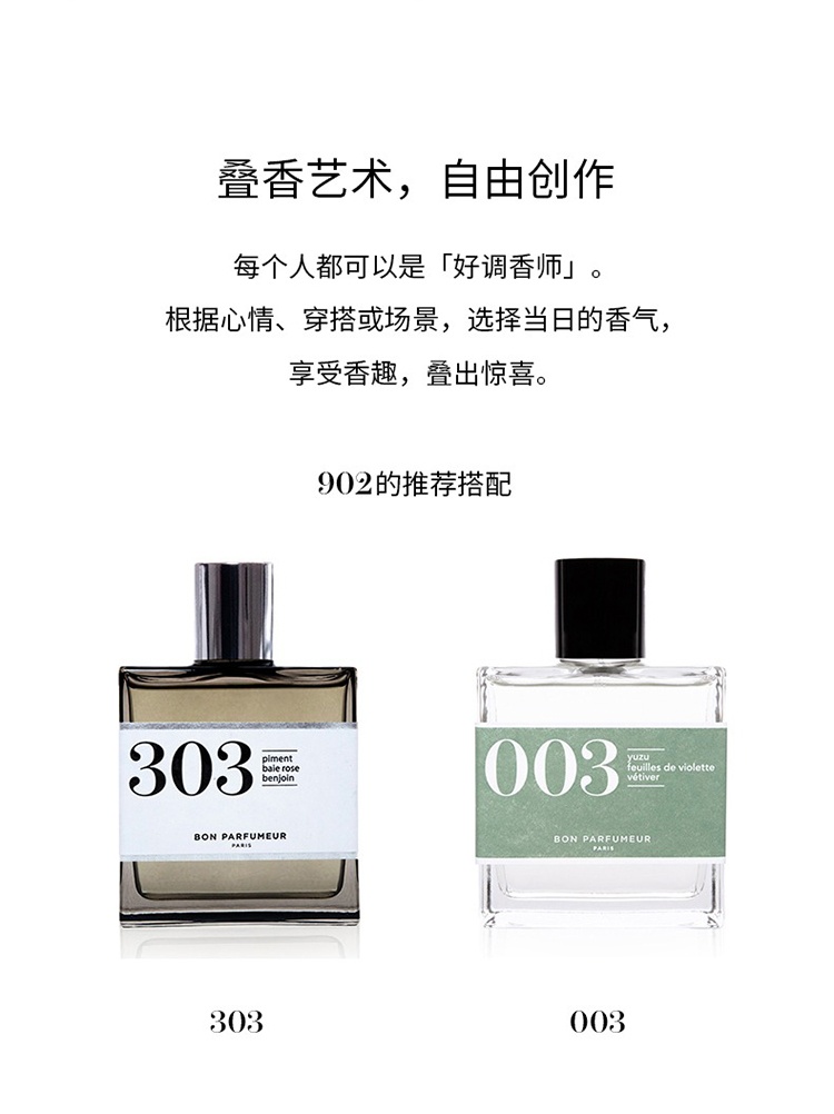 商品Bon Parfumeur|Bon Parfumeur柏氛902浓香水「午夜琥珀金烟」15-30-100ml 果香西普调,价格¥217,第10张图片详细描述