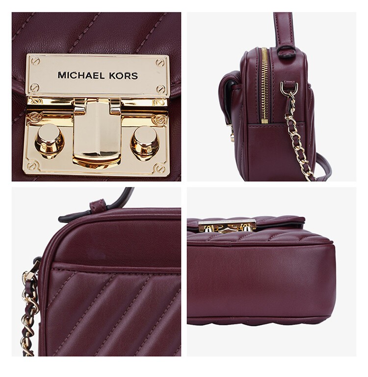 商品Michael Kors|Michael kors 奥莱女士皮质单肩斜挎手提包 35F1GXOC5U-MERLOT,价格¥894,第7张图片详细描述