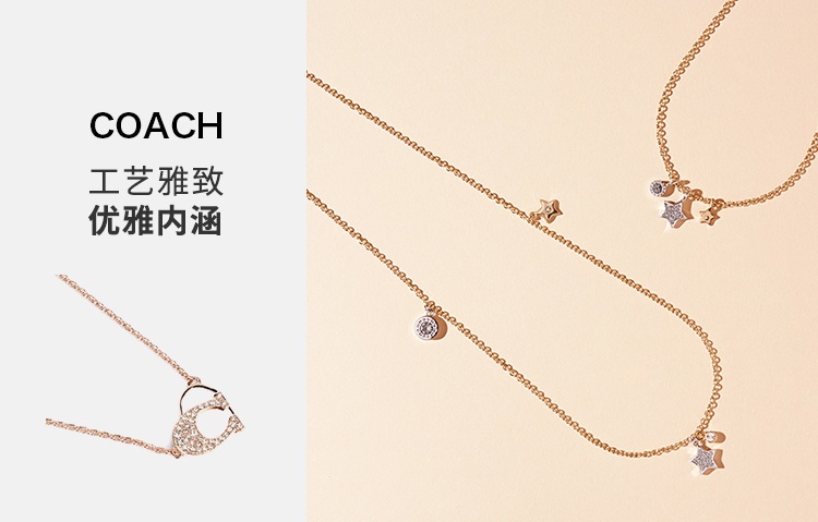 商品[国内直发] Coach|COACH/蔻驰 女士镶钻C形项链,价格¥746,第1张图片详细描述