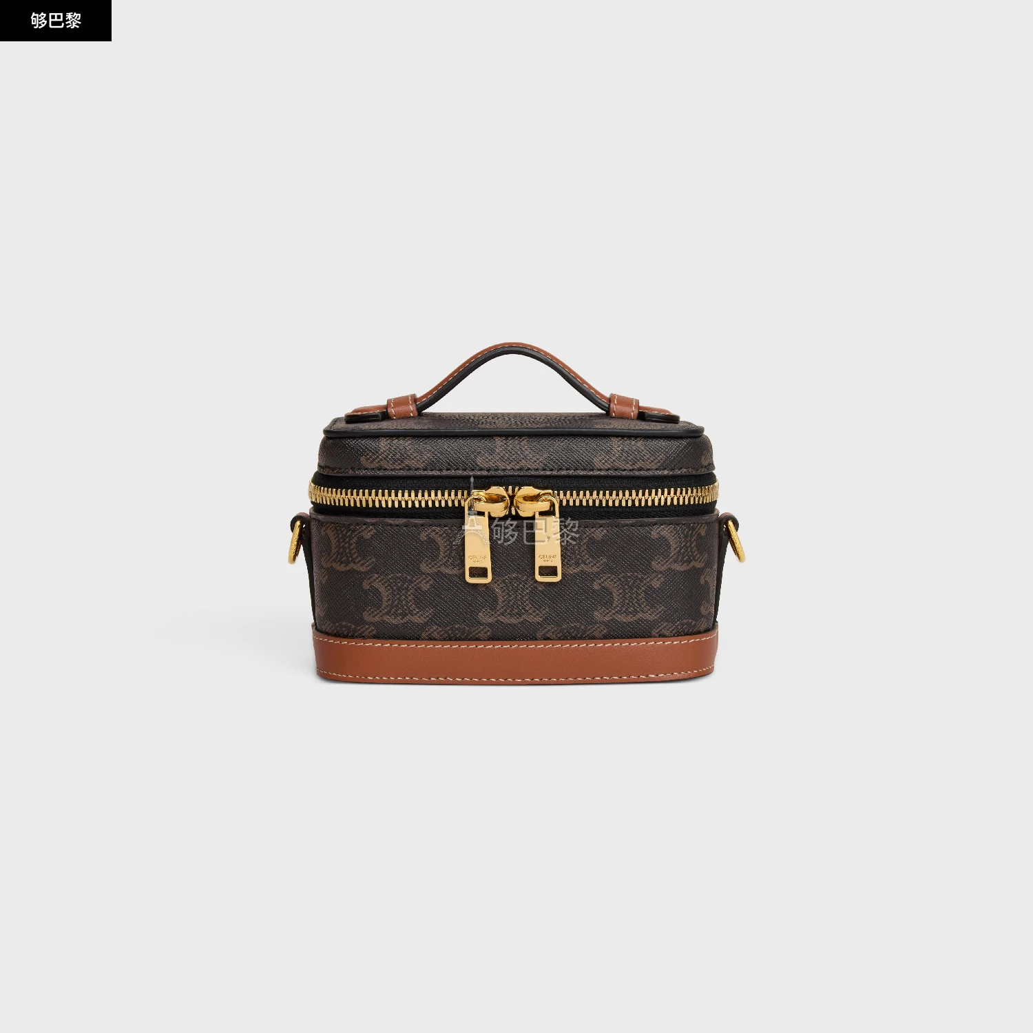 商品Celine|【预售】 赛琳 25春夏 女士 单肩包 MINI VANITY TOILE TRIOMPHE ET VEAU 10N652CZ1.04LU ,价格¥8882,第2张图片详细描述
