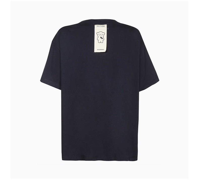 商品Emporio Armani|EMPORIO ARMANI 女士深蓝色刺绣图案短袖T恤 6K2T6C-2JYUZ-0918,价格¥1105,第7张图片详细描述