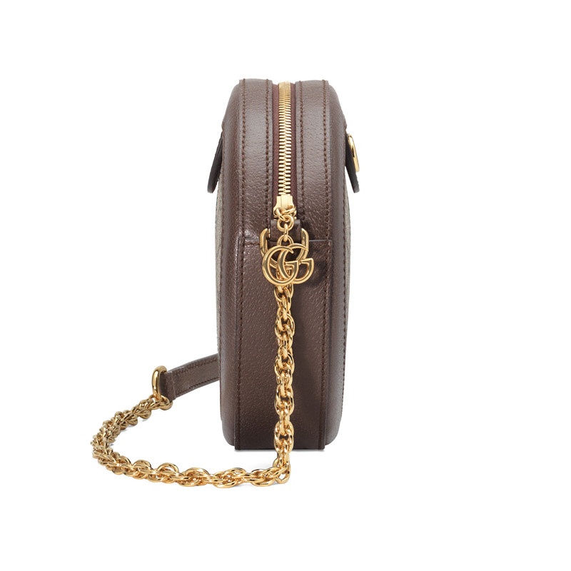 商品Gucci|GUCCI/古驰 Ophidia女士迷你米色帆布圆形链条单肩包 ,价格¥12208,第4张图片详细描述