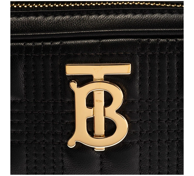 商品[国内直发] Burberry|BURBERRY 女士黑色皮质绗缝格纹双肩包 8019601,价格¥16031,第7张图片�详细描述