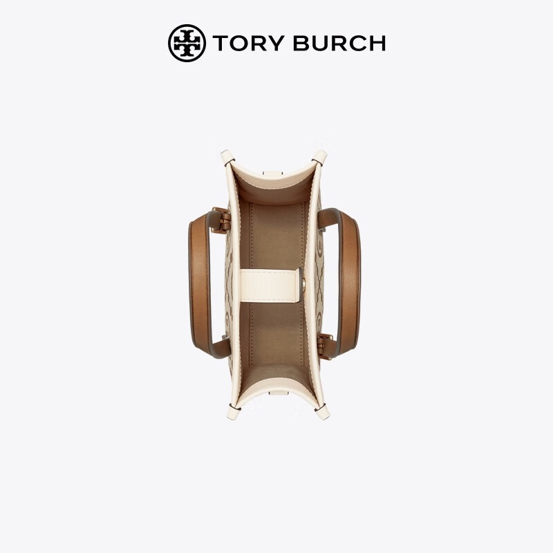 商品[国内直发] 【春节不打烊，国内现货速发】 Tory Burch|汤丽柏琦TB女包专柜款 T MONOGRAM迷你托特包斜挎包女包147682-300榛子棕,价格¥737,第5张图片详细描述