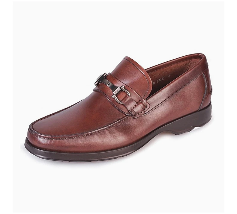 商品Salvatore Ferragamo|SALVATORE FERRAGAMO 男鞋棕色牛皮莫卡辛马衔扣商务休闲皮鞋 0512708,价格¥2872,第5张图片详细描述