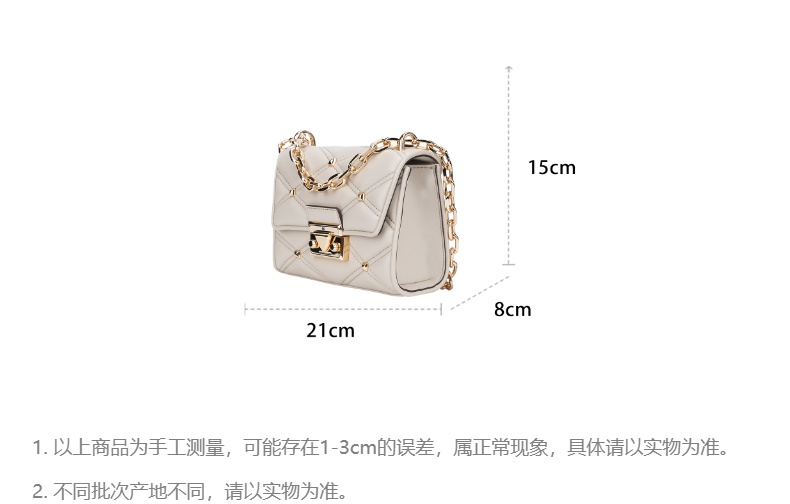 商品Michael Kors|迈克高仕SERENA小号纯色皮革小香风菱形绗缝女士单肩斜挎包,价格¥1333,第9张图片详细描述