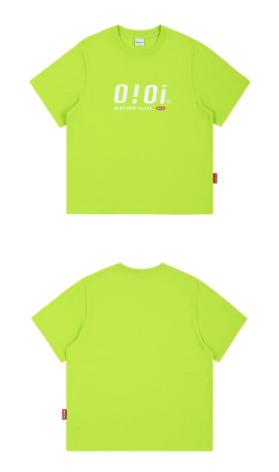 商品oioi|【享贝家】OIOI 休闲宽松短袖T恤 男女同款 绿色 T-SHIRTS-LIME ,价格¥186,第1张图片详细描述