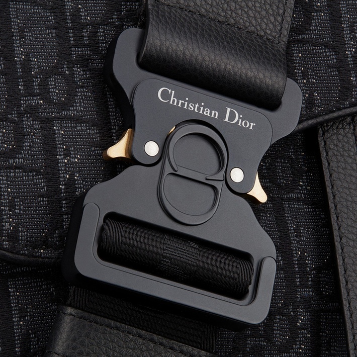 商品Dior|DIOR/迪奥 Saddle 男士黑色帆布提花单肩包马鞍包,价格¥22698,第7张图片详细描述
