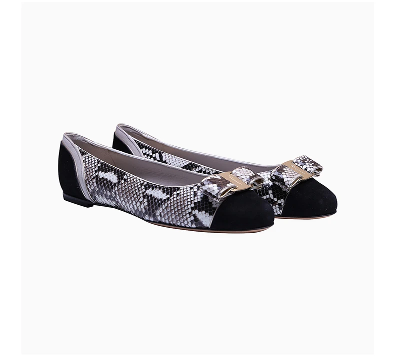 商品[国内直发] Salvatore Ferragamo|Salvatore Ferragamo 菲拉格慕 女士平底鞋牛皮拼色 01-M487-667441,价格¥3426,第7张图片详细描述