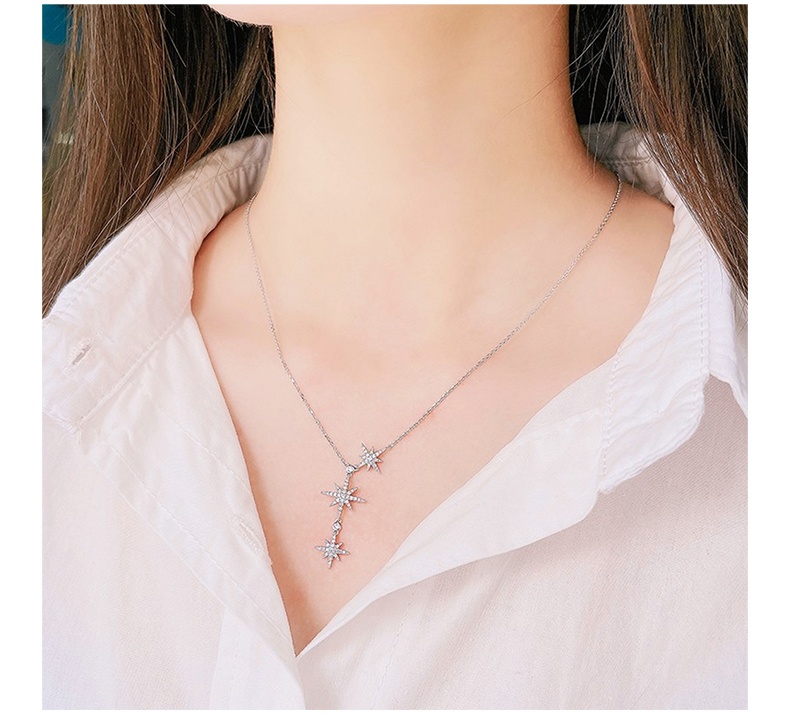 商品apm Monaco|女士银色六芒星小月亮项链AC5890OX 银色（香港仓发货）,价格¥479,第3张图片详细描述