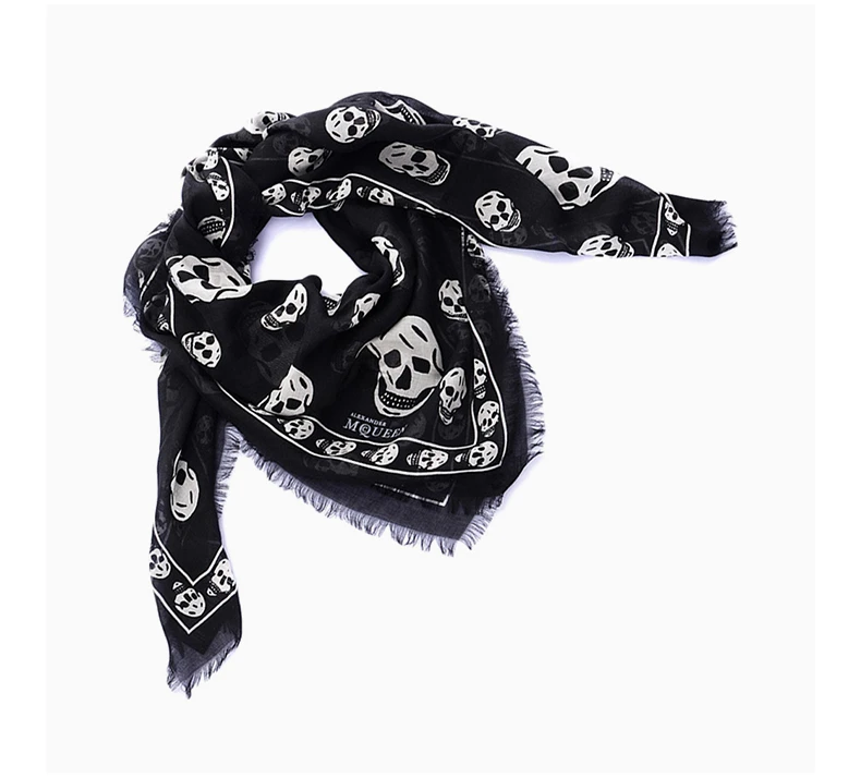 商品Alexander McQueen|ALEXANDER MCQUEEN 黑色男士围巾 110640-4943Q-1078,价格¥1372,第4张图片详细描述
