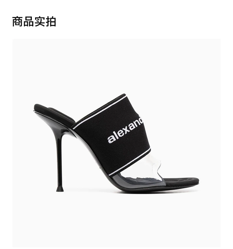 商品Alexander Wang|ALEXANDER WANG 黑色女士高跟凉鞋 30221S034-001,价格¥2354,第3张图片详细描述