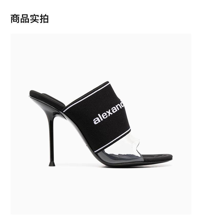 商品Alexander Wang|ALEXANDER WANG	 女士黑色徽标松紧凉鞋 30221S034-001,价格¥2613,第5张图片详细描述