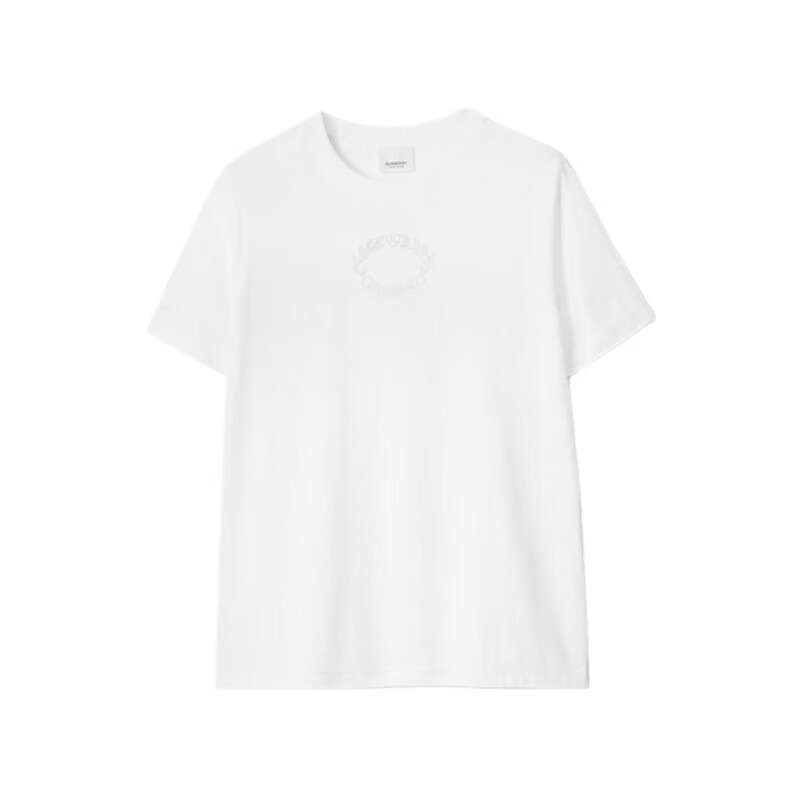 商品Burberry|博柏利（BURBERRY）女白色橡树叶徽章刺绣棉质T恤80691091,价格¥3604,第2张图片详细描述