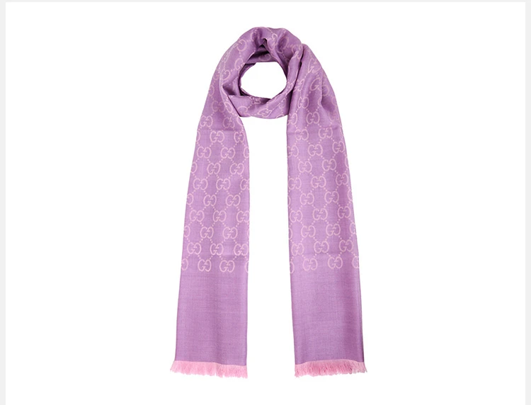 商品Gucci|GUCCI 古驰 女士紫色羊毛围巾 165904-3G646-5372,价格¥1241,第2张图片详细描述