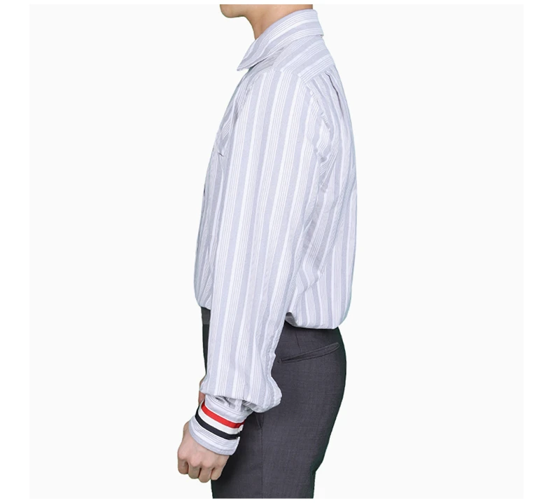 商品Thom Browne|THOM BROWNE 条纹男士衬衫 MWL317A-07854-415,价格¥2045,第6张图片详细描述