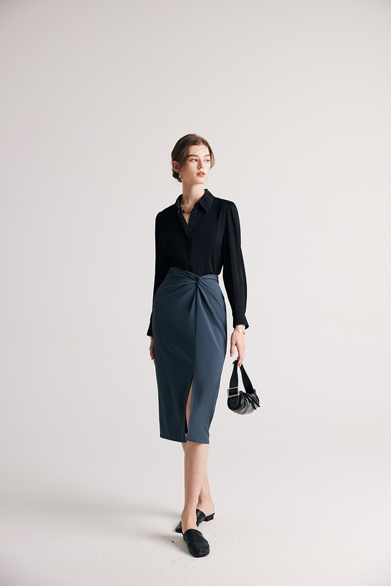 商品[国内直发] GLENVINTEN|格岚云顿英国品牌真丝衬衫女2024春夏新款19姆米弹力双乔长袖桑蚕丝衬衣服装,价格¥685,第27张图片详细描述