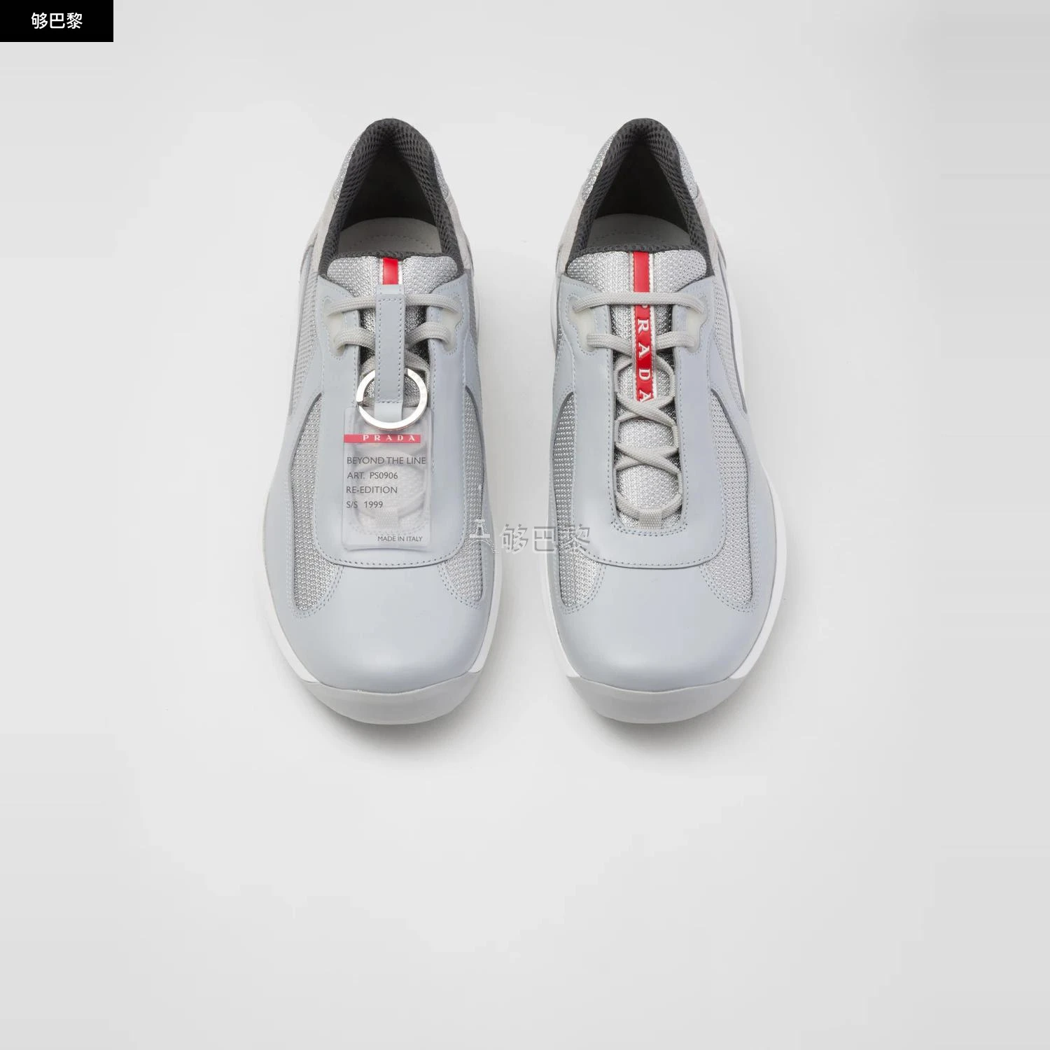 商品Prada|【预售】 普拉达 24秋冬 男士 休闲运动鞋 Baskets Prada America’s Cup Original PS0906_5RU_F0591,价格¥5990,第6张图片详细描述