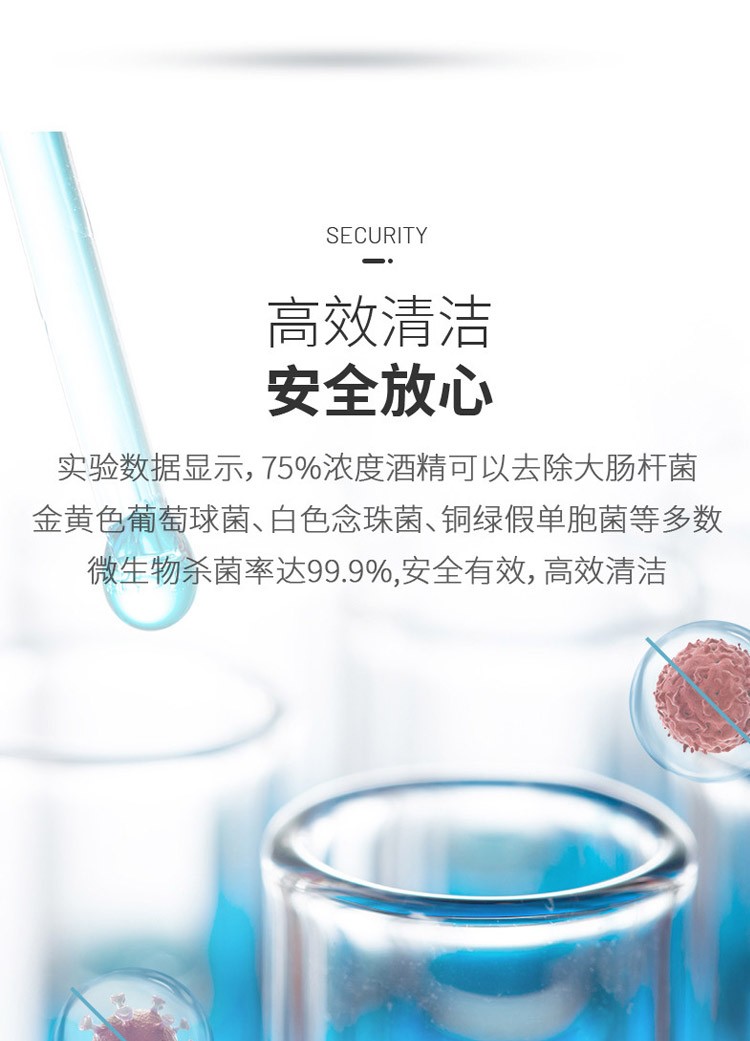 商品[国内直发] FUWUQU|福物抽酒精消毒湿巾80抽*8大包75%度除菌家用卫生擦手纸巾 消毒湿巾80抽*8包,价格¥19,第3张图片详细描述