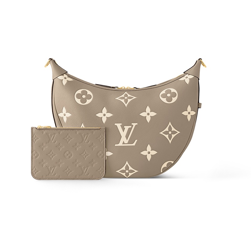 商品Louis Vuitton|【预售十天】路易威登 23新款 Loop Hobo女士鸽子灰/奶白色压花粒面牛皮半月形手提单肩包 M46738,价格¥21292,第3张图片详细描述