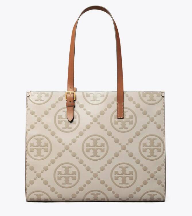 商品Tory Burch|汤丽伯奇女士T MONOGRAM 撞色压花托特包大号（香港仓发货）,价格¥3842,第14张图片详细描述