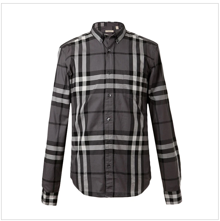 商品Burberry|Burberry 博柏利 男装炭灰色长袖棉质衬衫3819289,价格¥1294,第30张图片详细描述