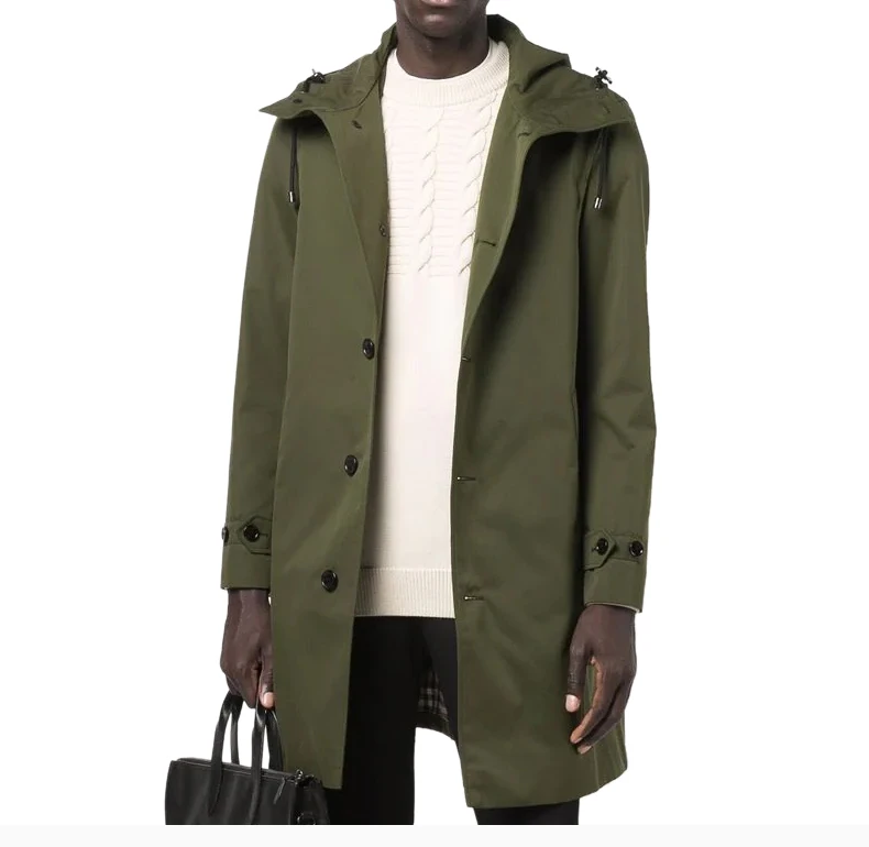 商品[国内直发] Burberry|BURBERRY 博柏利 男士绿色外套 8036374,价格¥12358,第5张图片详细描述