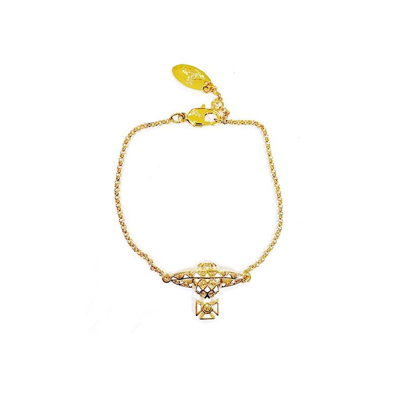 商品Vivienne Westwood|西太后 女士金色/白色时尚手链,价格¥610,第4张图片详细描述